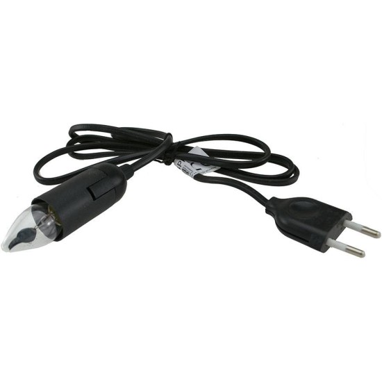 Lamp holder with cable and plug + lamp fire 5 cm Art. 