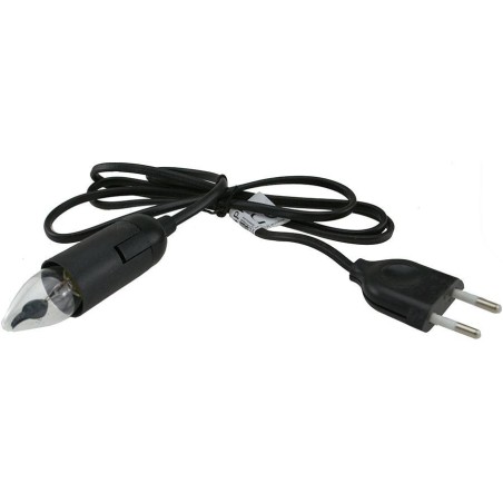Lamp holder with cable and plug + lamp fire 5 cm Art. fc01