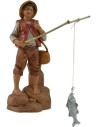 Pescador con caña y pez 12 cm Fontanini Mundo Pesebres