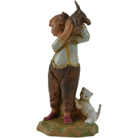 Niño con gato 12 cm Fontanini Mundo Pesebres