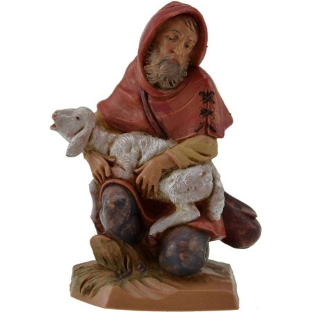 Shepherd sitting with sheep 12 cm Fontanini