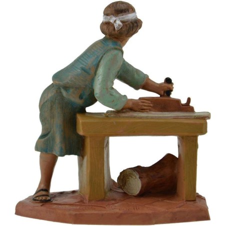 Carpenter boy planing 12 cm Fontanini
