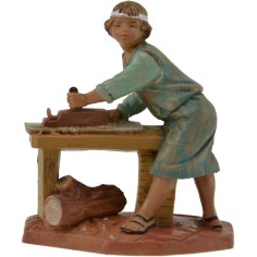 Carpenter boy planing 12 cm Fontanini