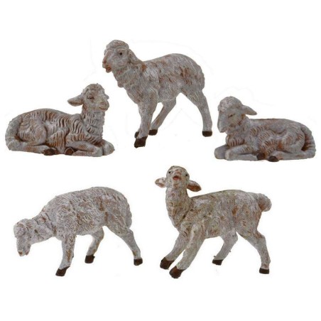 Set of 5 Fontanini sheep for statues 12 cm